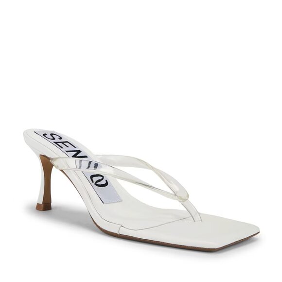 NEW SENSO Enigma I Sandal in Ice White Heeled Flip Flop Thong Heels 41 / 11 - Picture 1 of 5